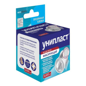 Унипласт лейкопластырь фиксирующий 5х500см прозрач