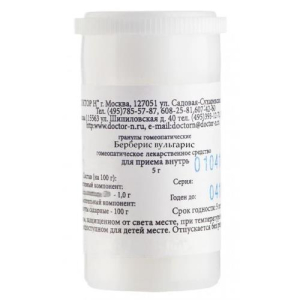 Берберис вульгарис гранулы гомеопатические 5г развед. с30 монопреп.