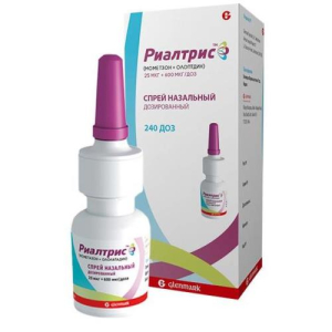 Риалтрис спрей назальный дозированный 25мкг + 600мкг/доза 240доз