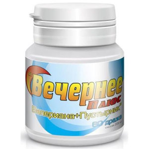 Вечернее плюс валериана + пустырник драже 200мг №60