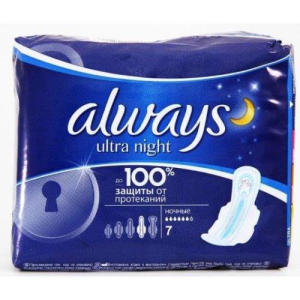 Олвэйз ультра найт прокладки гигиенические №7 экстра зашита ночные део сингл