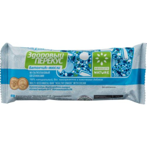 Здоровый перекус батончик-мюсли 55г мультизлак со сливками