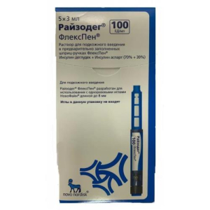 Райзодег флекспен раствор для подкожного введения 100ед/мл 3мл №5