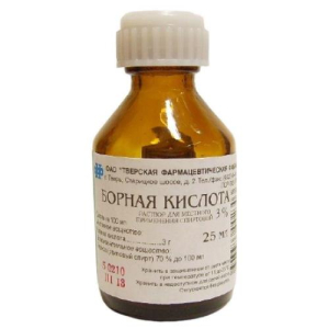 Борная кислота раствор для местного применения спиртовой 3% 25мл/тверь
