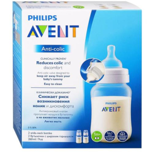 Авент анти-колик бутылочка полипропилен 260мл №2 соска медлен. поток 1мес +  /арт.scf813/27/