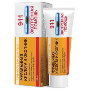 911 экстренная помощь гель-бальзам для тела 100мл муравьин кислота + окопник