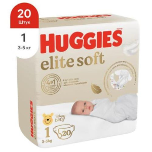 Хаггис элит софт подгузники детские 3-5кг №20 р.1  [huggies]