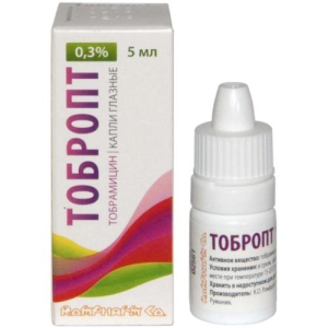 Тобропт капли глазные 0,3% 5мл №1