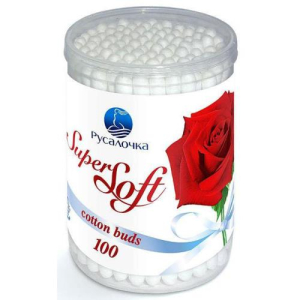 Русалочка супер софт палочки ватные №100 банка