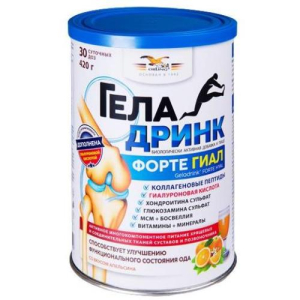 Геладринк форте гиал порошок 420г апельсин бад