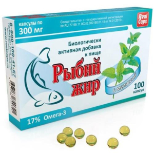 Реалкапс рыбий жир мелисса капсулы 300мг №100 бад
