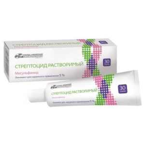Стрептоцид растворимый линимент для наружного применения 5% 30г