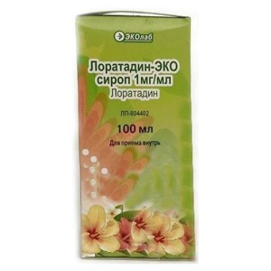 Лоратадин-эколаб сироп 1мг/мл 100мл №1 в комплекте с мерным стаканчиком и/или со шприцем дозирующим