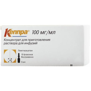 Кеппра концентрат для приготовления раствора для инфузий 100мг/мл 5мл №10