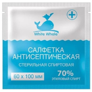 Вайт вэйл салфетка спиртовая 60х100мм №20 антисепт. стерил.