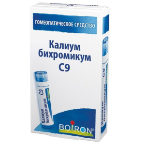 Калиум бихромикум с9 гранулы гомеопатические 4г монокомп препарат минер-химич происх