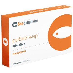 Рыбий жир биафишенол капсулы 0,35г №120 пищевой