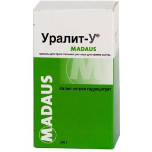 Уралит-у гранулы для приготовления раствора для приема внутрь 280г в комплекте: ложка мерная - 1 шт., календарь контрольный -1 шт., бумага индикаторна
