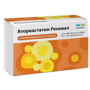 Аторвастатин реневал таблетки покрытые пленочной оболочкой 10мг №90 дубль