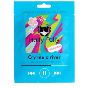Холли полли маска для лица тканевая 22г с гиалуроновой к-ой, алое и экстр сакуры cry me a river на кремовой основе
