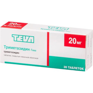 Триметазидин-тева таблетки покрытые пленочной оболочкой 20мг №30
