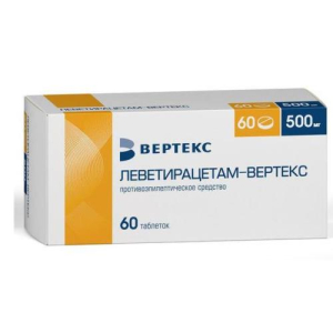 Леветирацетам-Вертекс таблетки покрытые пленочной оболочкой 500мг №60