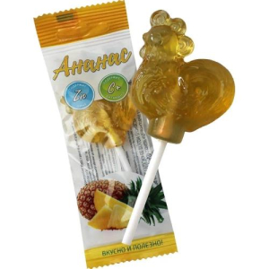 Гуслица дюшес леденец на палочке 17г цинк + вит.с со вкусом ананаса бад