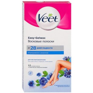 Вит восковые полоски №12 д/чувст кожи аромат василька с технол easy gel-wax