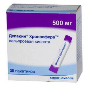 Депакин хроносфера гранулы с пролонгированным высвобождением 500мг №30