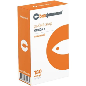 Рыбий жир биафишенол капсулы 0,35г №180 пищевой