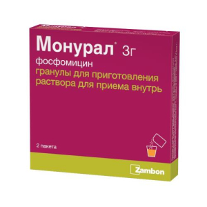 Монурал гранулы для приготовления раствора для приема внутрь 3г 6г №2 