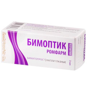Бимоптик ромфарм капли глазные 0.3мг/мл 3мл №1