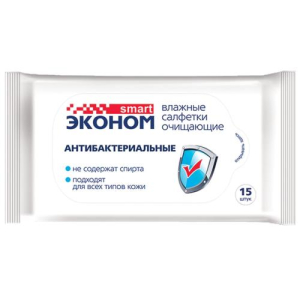 Эконом смарт салфетки влажные антибактериальные №15
