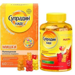 Супрадин кидс пастилки жевательные №60 мишки полноц. поддержка