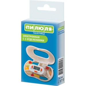 Пилюля таблетница-контейнер электр с таймером с тремя отд