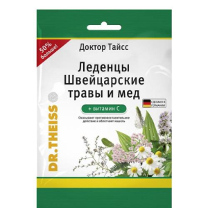 Доктор тайсс леденцы 75г швейцар травы + мед + вит с