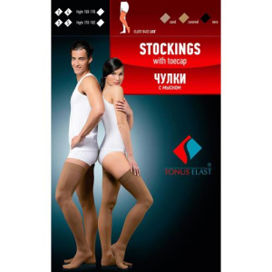 Тонус эласт люкс чулки компрессионные с мыском 2кл р 3 рост 1 /арт 0402/ черн