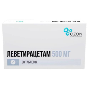 Леветирацетам таблетки покрытые пленочной оболочкой 500мг №60