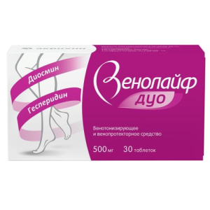 Венолайф дуо таблетки покрытые пленочной оболочкой 500мг №30