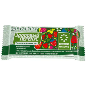 Здоровый перекус батончик клубника 55/60г.