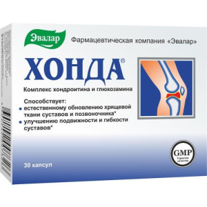 Эвалар хонда капсулы №30 хондроитин + глюкозамин бад