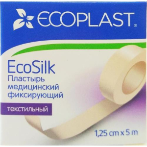 Экопласт Экосилк пластырь медицинский фиксирующий 1,25х500см текст