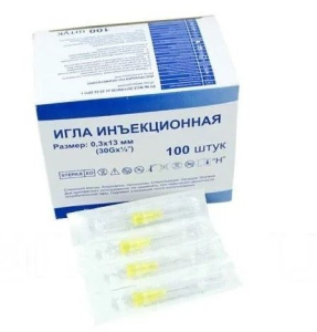 Веньчжоу игла инъекционная №100 стерильная 30g 0,3х13мм