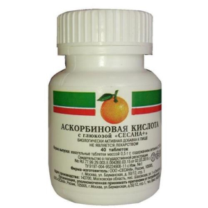 Аскорбиновая кислота сесана с глюкозой таблетки 0.5г №40 бад