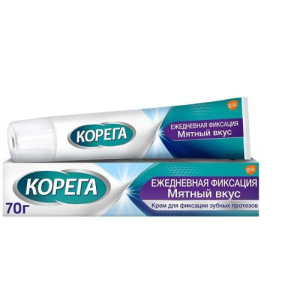 Корега крем для фиксации зубных протезов 70г  №2 мятный вкус