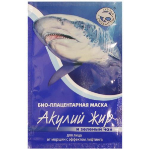 Акулья сила акулий жир  маска для лица 10мл №1 био-плацентар. зеленый чай эффект лифтинга