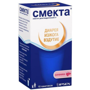Смекта порошок для приготовления суспензии для приема внутрь 3г 3.76г №10 клубничный
