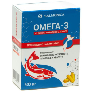 Салмоника омега-3 капсулы 600мг №45 из дикого камчатского лосося д/взрослых и детей бад
