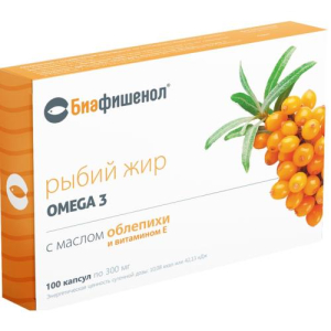 Биафишенол рыбий жир капсулы №100 масло облепихи + витамин е
