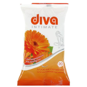 Дива салфетки для интимной гигиены №20 календула